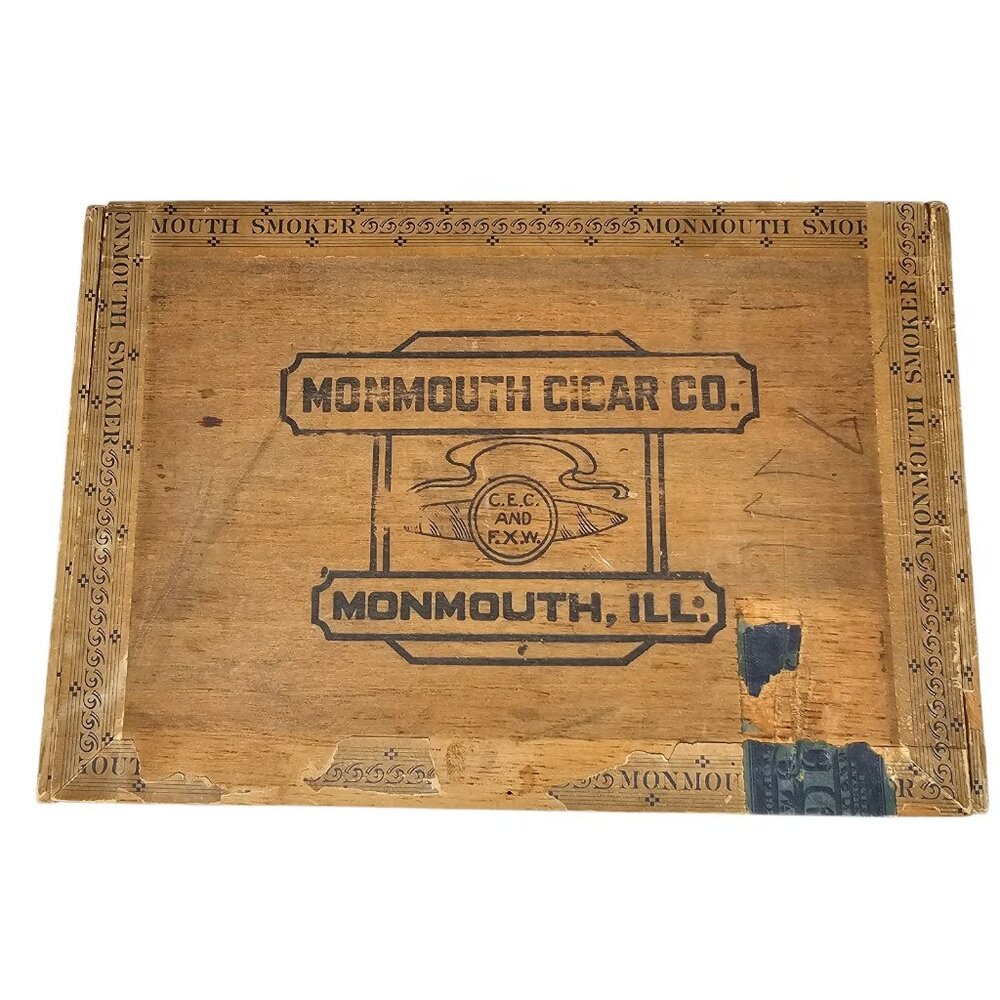 VTG Cigar Co Box Monmouth Illinois 1940s History Of Monmouth Vintage Maple‎ City
